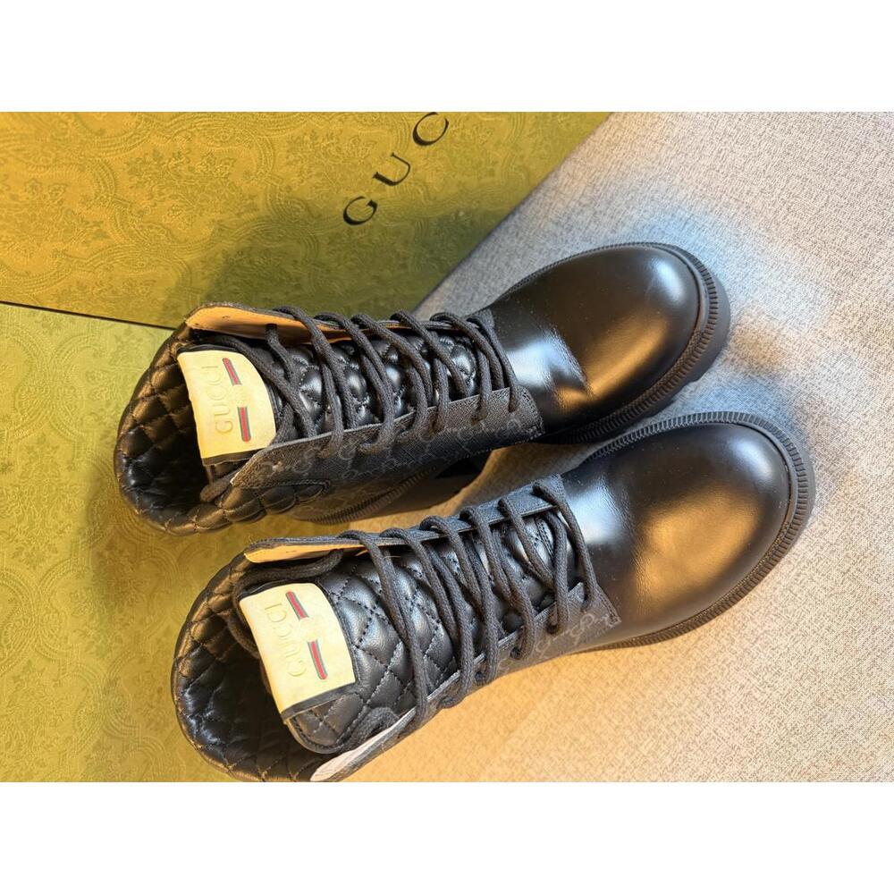 Gucci Women’s GG Quilted‎ Leather Lug Sole Ankle Boots SZ 40 With Box & Dust Bag - Picture 2 of 9